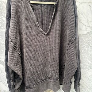 Woman’s - We The Free Charcoal V-Neck sweatshirt